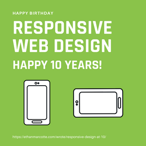 Grafik mit Text: 10 Jahre Responsive Webdesign