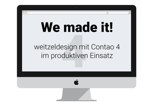 Grafik mit Text: weitzeldesign.com auf Contao 4